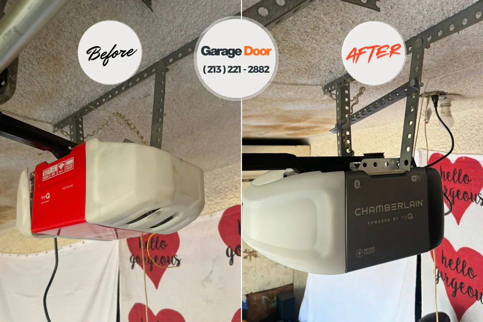 Before and after: garage door repair Isle of Hope, GA